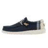Wally Break Stitch - Navy -Heydude Shop 110792568 WALLYLINEN NATURALNAVY 1