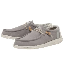 Wally Break Stitch - Grey -Heydude Shop 110793297 WALLY LINEN NATURAL GREY LEFT 2 1