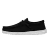 Wally Slub Canvas - Black -Heydude Shop 40009 001 WALLYSLUBCANVAS BLACK LEFTSIDE