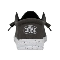 Wally Slub Canvas - Dark Grey -Heydude Shop 40009 029 WALLYSLUBCANVAS DARKGREY LEFTBACK 1