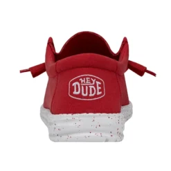 Wally Slub Canvas - Red -Heydude Shop 40009 610 WALLYSLUBCANVAS RED LEFTBACK