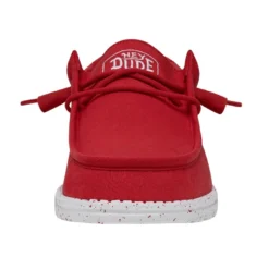 Wally Slub Canvas - Red -Heydude Shop 40009 610 WALLYSLUBCANVAS RED LEFTFRONT
