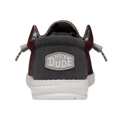 Wally Sox Triple Needle - Karanda Red -Heydude Shop 40020 6VF WALLYSOXTRIPLENEEDLE KARANDARED LEFTBACK