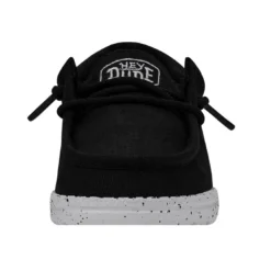 Wally Toddler Slub Canvas - Black -Heydude Shop 40029 001 WALLYTODDLERSLUBCANVAS BLACK LEFTFRONT