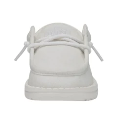 Wally Toddler Slub Canvas - White 11 Wally Toddler Slub Canvas - White -Heydude Shop 40029 100 WALLYTODDLERSLUBCANVAS WHITE LEFTFRONT