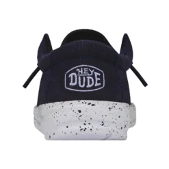 Wally Toddler Slub Canvas - Navy -Heydude Shop 40029 410 WALLYTODDLERSLUBCANVAS NAVY LEFTBACK