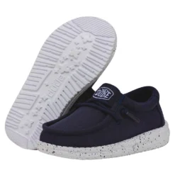 Wally Toddler Slub Canvas - Navy -Heydude Shop 40029 410 WALLYTODDLERSLUBCANVAS NAVY PAIRBOTTOM