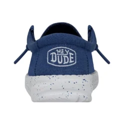 Wally Toddler Slub Canvas - True Blue -Heydude Shop 40029 428 WALLYTODDLERSLUBCANVAS TRUEBLUE LEFTBACK