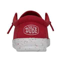 Wally Toddler Slub Canvas - Red -Heydude Shop 40029 610 WALLYTODDLERSLUBCANVAS RED LEFTBACK