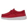 Wally Toddler Slub Canvas - Red -Heydude Shop 40029 610 WALLYTODDLERSLUBCANVAS RED LEFTSIDE 1