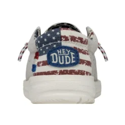 Wally Toddler Patriotic - Off White Patriotic -Heydude Shop 40031 1K1 WALLYTODDLERPATRIOTIC OFFWHITEPATRIOTIC LEFTBACK