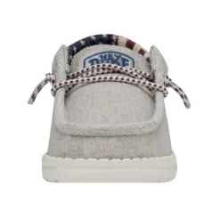 Wally Toddler Patriotic - Off White Patriotic -Heydude Shop 40031 1K1 WALLYTODDLERPATRIOTIC OFFWHITEPATRIOTIC LEFTFRONT