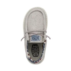 Wally Toddler Patriotic - Off White Patriotic -Heydude Shop 40031 1K1 WALLYTODDLERPATRIOTIC OFFWHITEPATRIOTIC LEFTTOP