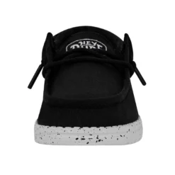 Wally Youth Slub Canvas - Black -Heydude Shop 40044 001 WALLYYOUTHSLUBCANVAS BLACK LEFTFRONT