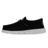 Wally Youth Slub Canvas - Black -Heydude Shop 40044 001 WALLYYOUTHSLUBCANVAS BLACK LEFTSIDE