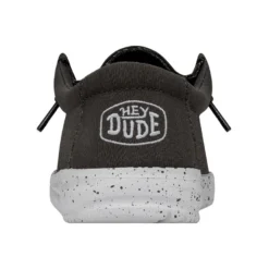 Wally Youth Slub Canvas - Dark Grey -Heydude Shop 40044 029 WALLYYOUTHSLUBCANVAS DARKGREY LEFTBACK