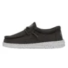 Wally Youth Slub Canvas - Dark Grey -Heydude Shop 40044 029 WALLYYOUTHSLUBCANVAS DARKGREY LEFTSIDE