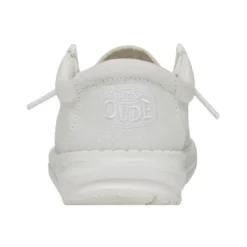 Wally Youth Slub Canvas - White -Heydude Shop 40044 100 WALLYYOUTHSLUBCANVAS WHITE LEFTBACK