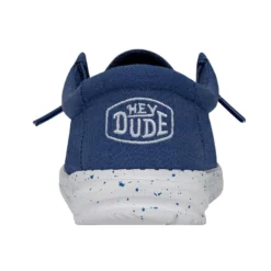 Wally Youth Slub Canvas - True Blue -Heydude Shop 40044 428 WALLYYOUTHSLUBCANVAS TRUEBLUE LEFTBACK