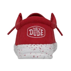 Wally Youth Slub Canvas - Red -Heydude Shop 40044 610 WALLYYOUTHSLUBCANVAS RED LEFTBACK