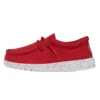 Wally Youth Slub Canvas - Red -Heydude Shop 40044 610 WALLYYOUTHSLUBCANVAS RED LEFTSIDE