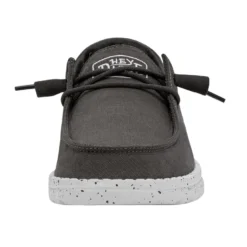 Wendy Slub Canvas - Dark Grey -Heydude Shop 40063 029 WENDY SLUB CANVAS DARK GREY LEFT 4