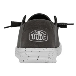 Wendy Slub Canvas - Dark Grey -Heydude Shop 40063 029 WENDY SLUB CANVAS DARK GREY LEFT 5