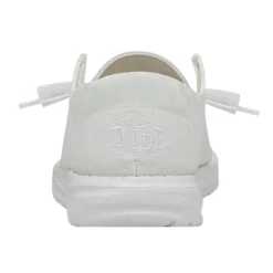 Wendy Slub Canvas - White -Heydude Shop 40063 100 WENDY SLUB CANVAS WHITE LEFT 5