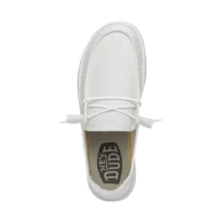 Wendy Slub Canvas - White -Heydude Shop 40063 100 WENDY SLUB CANVAS WHITE LEFT 6