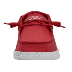 Wendy Slub Canvas - Red -Heydude Shop 40063 610 WENDY SLUB CANVAS RED LEFT 4