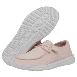 Wendy Slub Canvas - Pink -Heydude Shop 40063 680 WENDYSLUBCANVAS PINK PAIRBOTTOM