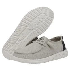 Wendy Woven - Light Grey -Heydude Shop 40098 007 WENDYWOVEN LIGHTGREY PAIRBOTTOM