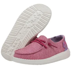 Wendy Youth - Sparkle Pink -Heydude Shop 40099 6VG WENDY YOUTH SPARKLE PINK LEFT 3