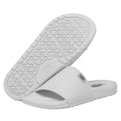 Chandler Knit - White Silver -Heydude Shop 40114 1LD CHANDLERKNIT WHITESILVER PAIRBOTTOM
