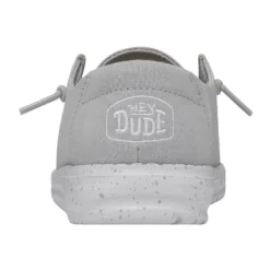 Wendy Youth Slub Canvas - Light Grey -Heydude Shop 40143 007 WENDYYOUTHSLUBCANVAS LIGHTGREY LEFTBACK 1
