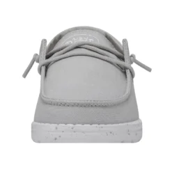 Wendy Youth Slub Canvas - Light Grey -Heydude Shop 40143 007 WENDYYOUTHSLUBCANVAS LIGHTGREY LEFTFRONT 1