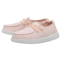 Wendy Youth Slub Canvas - Pink -Heydude Shop 40143 680 WENDY YOUTH SLUB CANVAS PINK LEFT 2