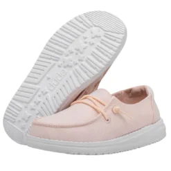 Wendy Youth Slub Canvas - Pink -Heydude Shop 40143 680 WENDY YOUTH SLUB CANVAS PINK LEFT 3