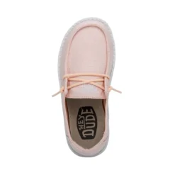 Wendy Youth Slub Canvas - Pink -Heydude Shop 40143 680 WENDY YOUTH SLUB CANVAS PINK LEFT 6