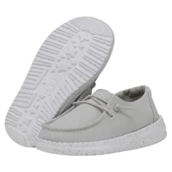 Wendy Toddler Slub Canvas - Light Grey -Heydude Shop 40144 007 WENDYTODDLERSLUBCANVAS LIGHTGREY PAIRBOTTOM