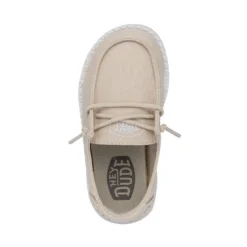Wendy Toddler Slub Canvas - Natural -Heydude Shop 40144 106 WENDYTODDLERSLUBCANVAS NATURAL LEFTTOP