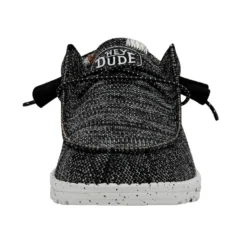 Wally Sox Stitch Wide - Black White -Heydude Shop 40161 0YH WALLYSOXSTITCH BLACKWHITE LEFTFRONT 1