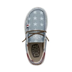 Wally Youth Americana - Denim Star -Heydude Shop 40479 4NR WALLYAMERICANAYOUTH DENIMSTAR LEFTTOP