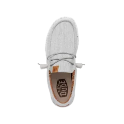 Wally Washed Canvas - Light Grey -Heydude Shop FW23 M 40296 007 WALLY WASHED CANVAS LIGHT GREY LEFT TOP