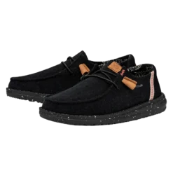 Wendy Washed Canvas - Black -Heydude Shop FW23 W 40297 001 WENDY WASHED CANVAS BLACK LEFT PAIR