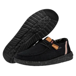 Wendy Washed Canvas - Black -Heydude Shop FW23 W 40297 001 WENDY WASHED CANVAS BLACK LEFT PAIROUTSOLE