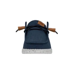 Wendy Washed Canvas - Navy -Heydude Shop FW23 W 40297 410 WENDY WASHED CANVAS NAVY LEFT FRONT